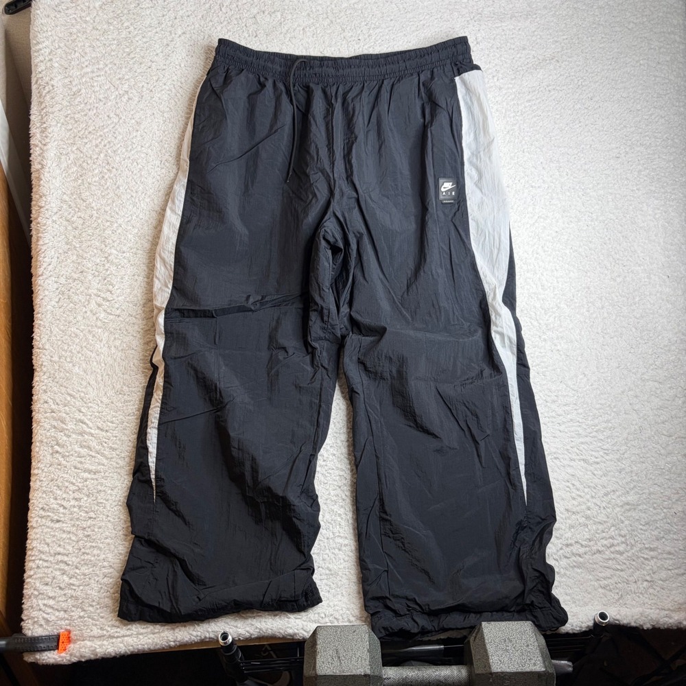 Nike Air Mens Woven Track Pants Black White Mesh Lined HV0874-010 XXL